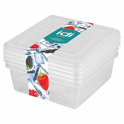 Комплект контейнеров для заморозки "Asti" квадратных 0,5л х 3 шт. (бесцветный) 221101101/00