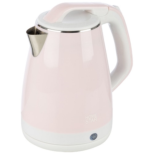 Чайник HOMESTAR HS-1035 1,8л, розовый, двойной корпус
