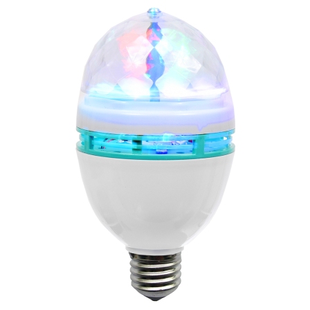 Лампа VEGAS Диско цветной, 3 лампы LED, 8х15см, E27