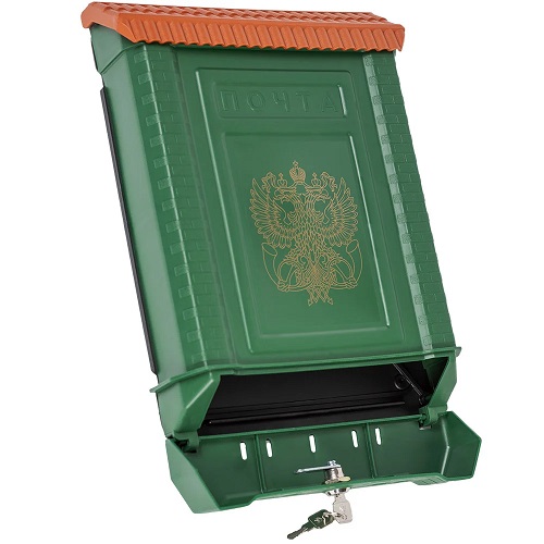 Ящик почтовый ПРЕМИУМ с металлическим замком (зеленый с орлом) 6026-00