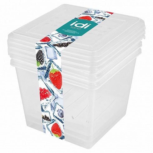 Комплект контейнеров для заморозки "Asti" квадратных 1,0л х 3шт. (бесцветный) 221101301/00
