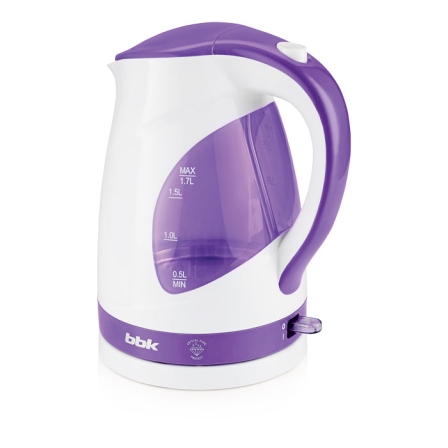 Чайник BBK EK1700P белый/фиолет, 1,7л, 2,2кВт, диск