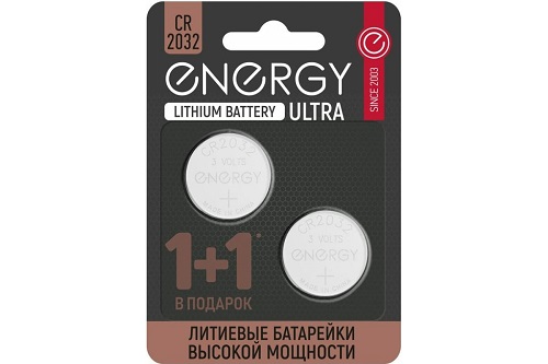 Батарейка литиевая Energy Ultra CR2032/2B 2шт Цена за упаковку!
