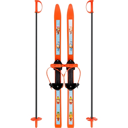 Лыжи детские Вираж-спорт 100см с палками в сетке