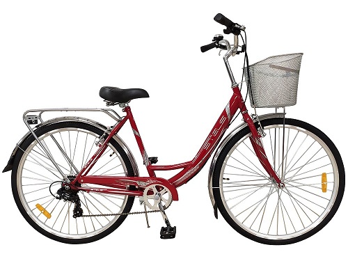Велосипед STELS Navigator 395, красный, 28, корзина, 7скор