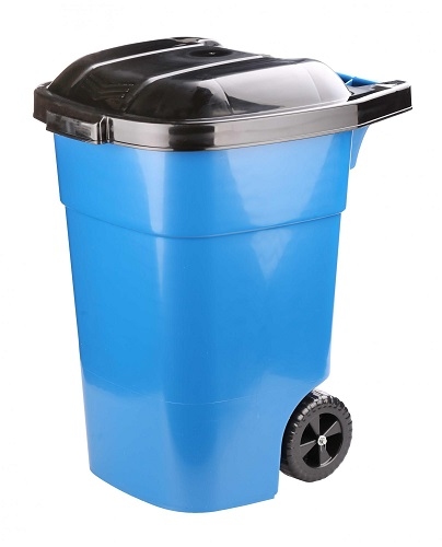 Бак для мусора 65л М4664 на колесах, синий Альтернатива