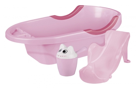 Набор для купания М6836 (ванна,горка,ковш) розовый