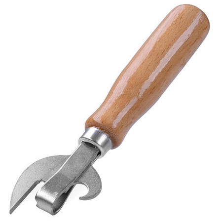 Нож консервный с лак. деревянной ручкой