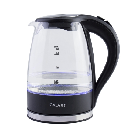 Чайник Galaxy GL0552 черный,  2,2кВт,1,7л, светодиод.