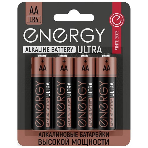Батарейка алкалиновая Energy Ultra LR6/4B (АА) 4шт. Цена за упаковку!