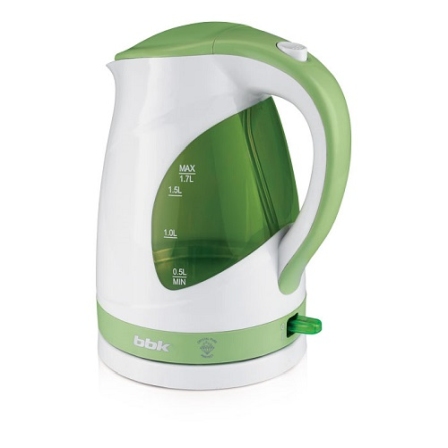 Чайник BBK EK1700P белый/зеленый, 1,7л, 2,2кВт, диск