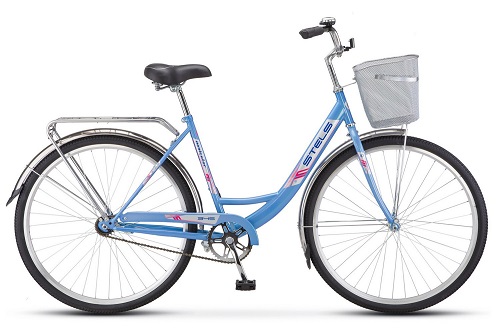 Велосипед STELS Navigator 345, синий, 28, корзина