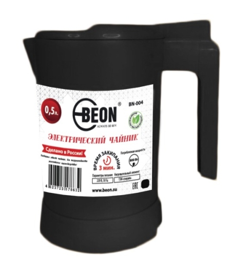 Чайник Beon BN-004, 0.5л, 800Вт черный