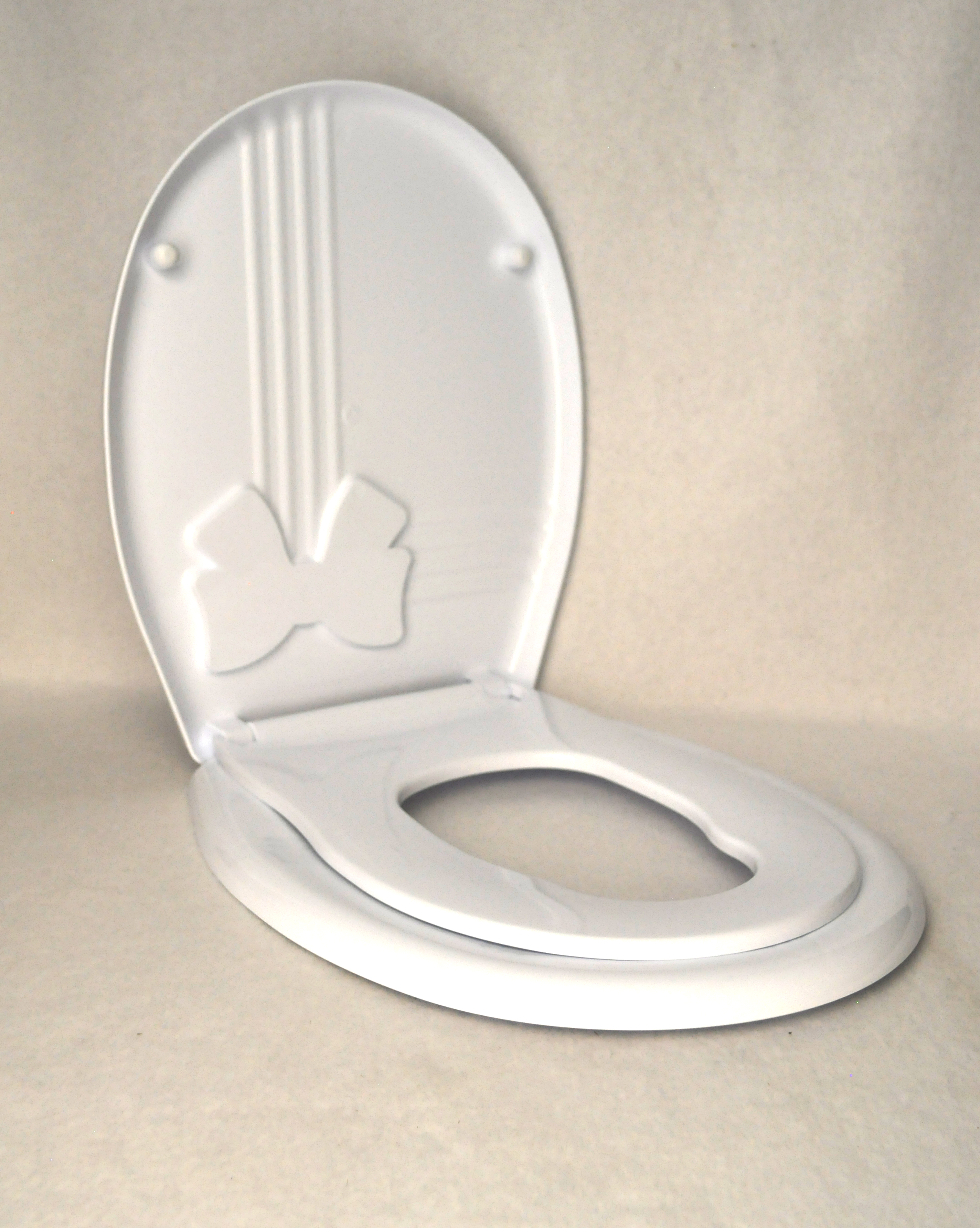 Сиденье для унитаза жесткое Бантик Lux с детской накладкой белое ЕК-404D-01