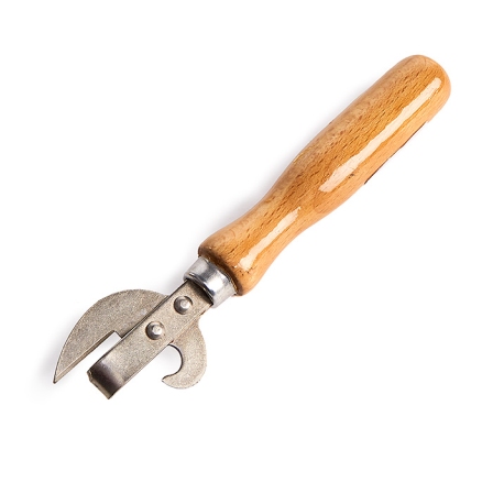 Нож консервный с деревянной ручкой клепаный