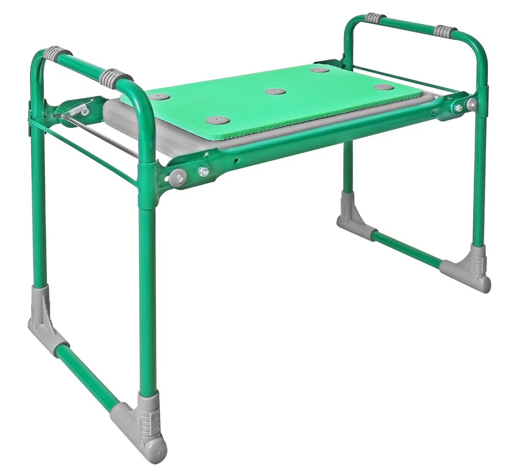 Скамейка складная СКМ2/З зеленая, мягкая, без спинки